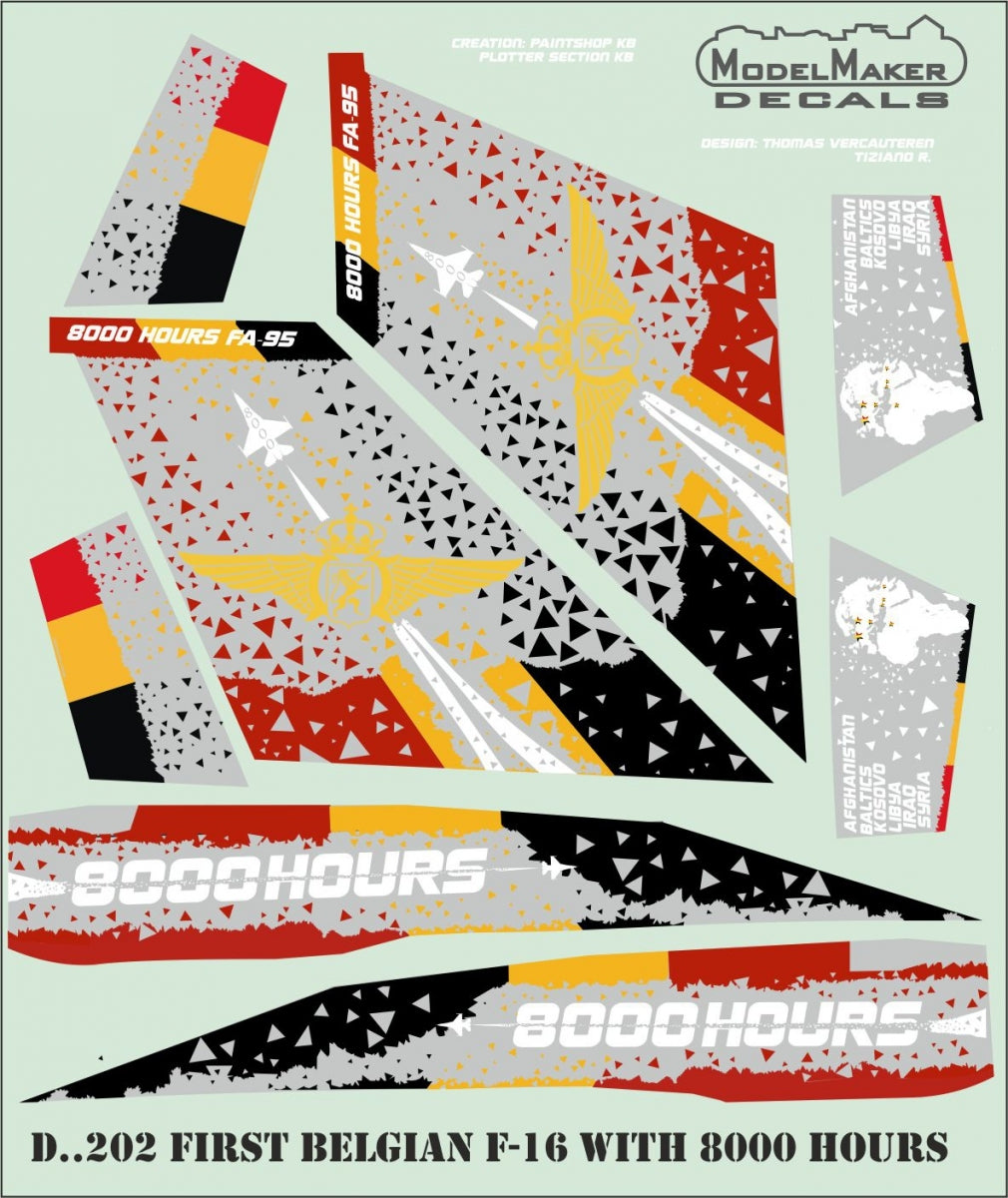 ModelMaker Decals D48202 First Belgian F-16 with 8000 hours 1/48 – zdjęcie 3