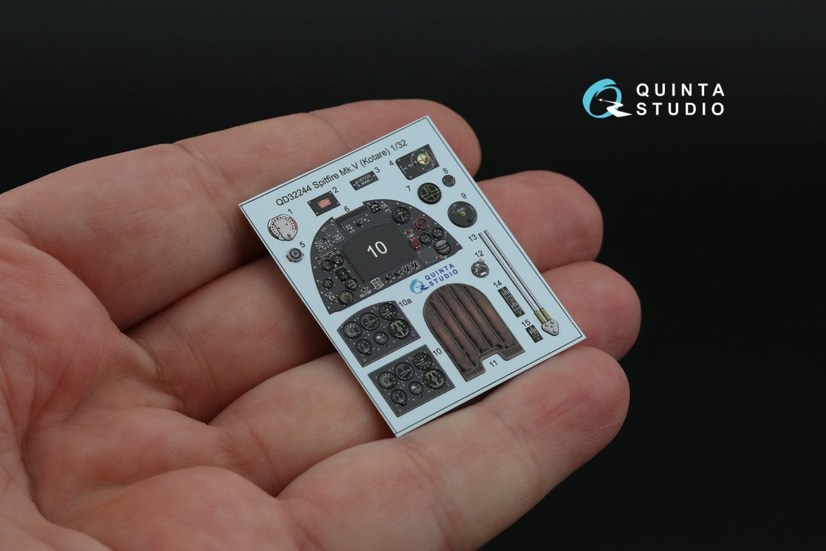 Quinta Studio QD32244 Spitfire Mk.V 3D-Printed &amp;amp; coloured Interior on decal paper (Kotare) 1/32 – zdjęcie 6