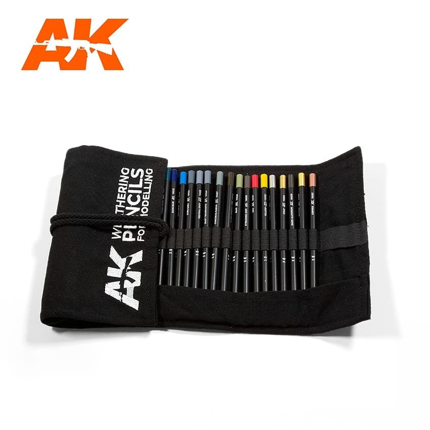AK Interactive AK10048 WEATHERING PENCILS FULL RANGE CLOTH CASE – zdjęcie 2