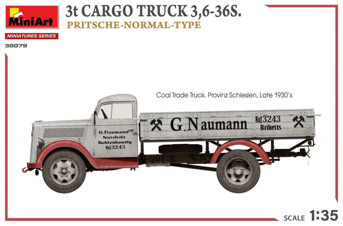 MiniArt 38079 3t CARGO TRUCK 3,6-36S. PRITSCHE-NORMAL-TYPE 1/35 – zdjęcie 15