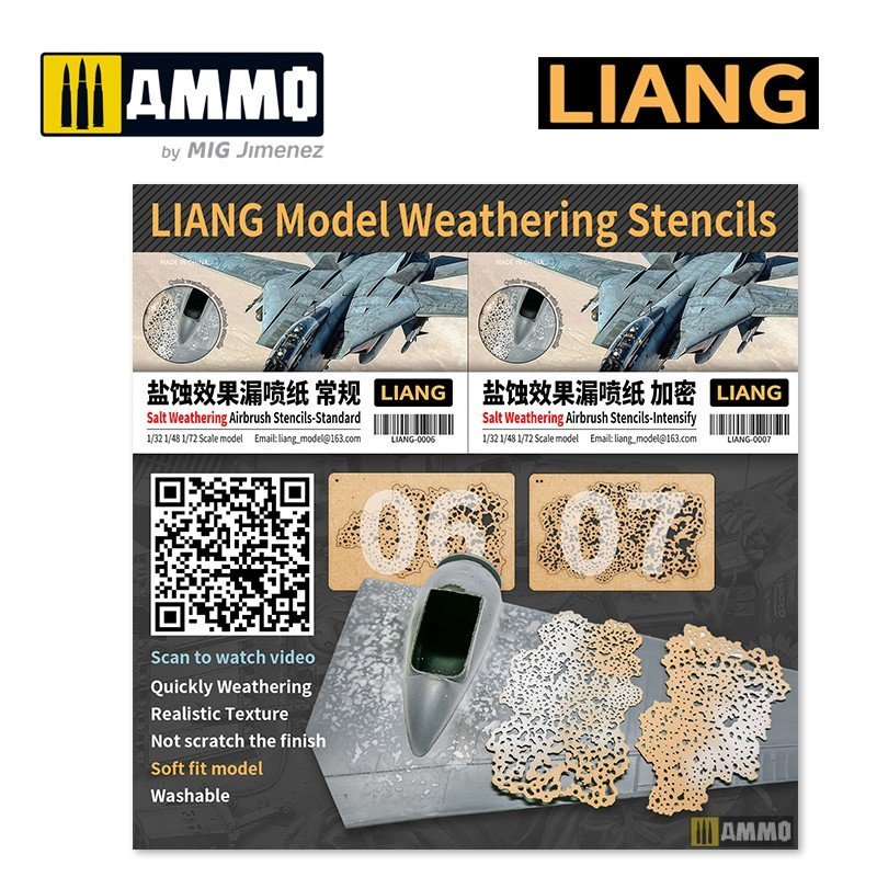 Liang 0007 Salt Weathering Effects Airbrush Stencils (Intensive) – zdjęcie 2