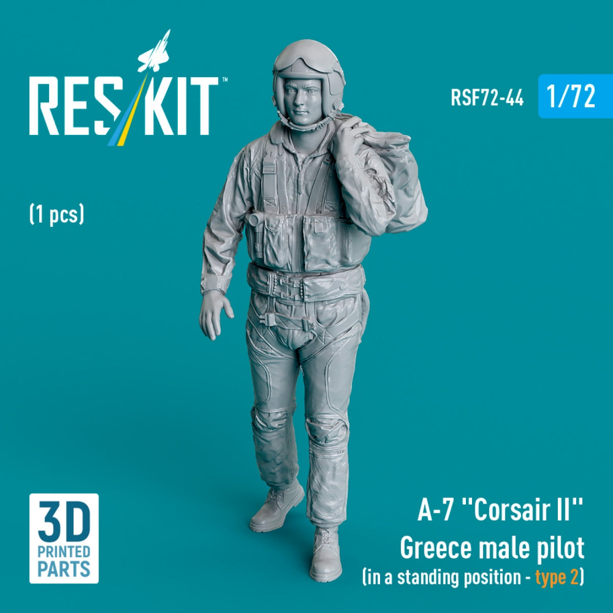 RESKIT RSF72-0044 A-7 "Corsair II" Greece male pilot (in a standing position - type 2) (1 pcs) (3D Printed) 1/72