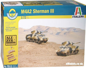 Italeri 7511 American medium tank M4A2 Sherman III 1/72