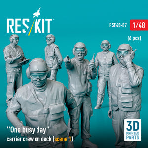 RESKIT RSF48-0087 &amp;quot;One busy day&amp;quot; carrier crew on deck (scene 1) (6 pcs) (3D Printed) 1/48 – image 2