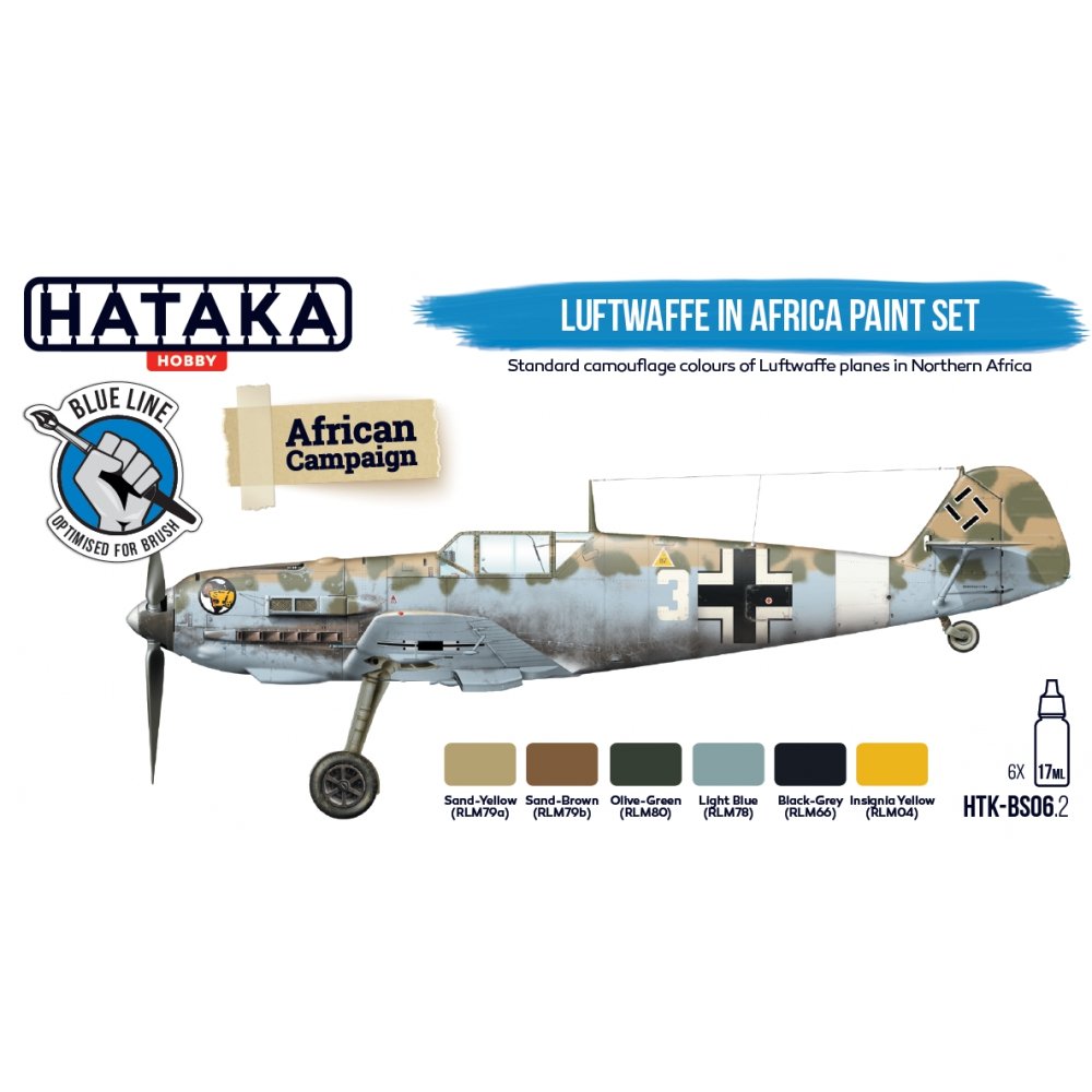 Hataka HTK-BS06.2 Luftwaffe in Africa paint set (6x17ml) – immagine 2