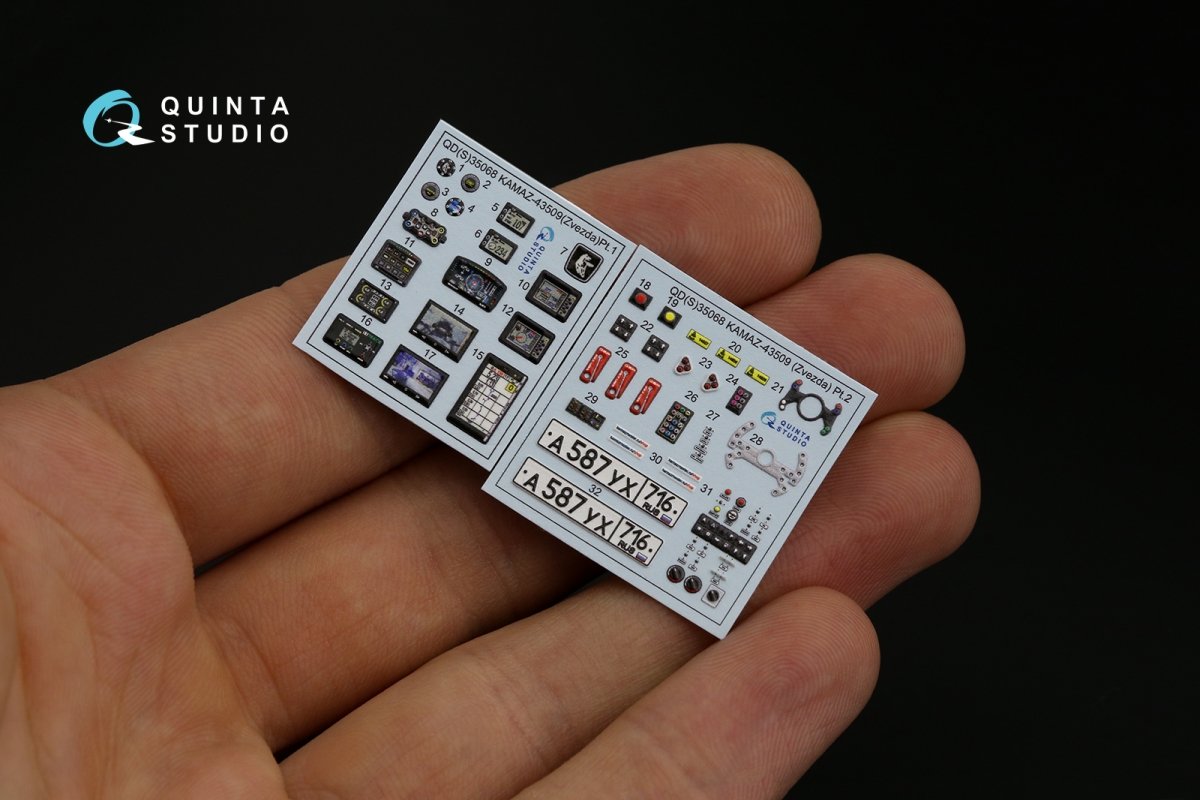 Quinta Studio QDS-35068 KAMAZ-43509 3D-Printed &amp;amp; coloured Interior on decal paper (Zvezda) (Small version) 1/35 – zdjęcie 11
