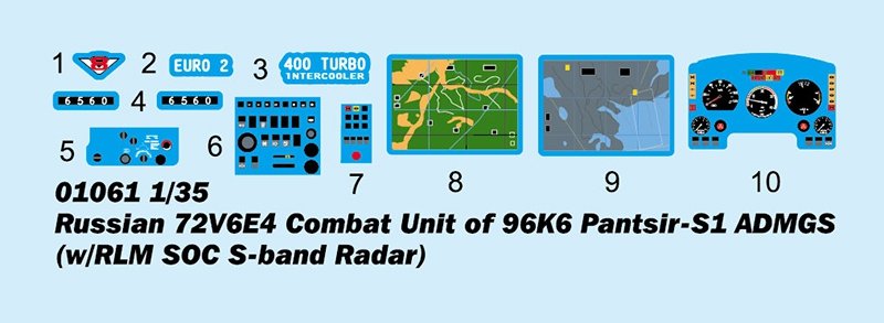Trumpeter 01061 Russian 72V6E4 Combat Unit of 96K6 Pantsir-S1 ADMGS(w/RLM SOC S-band Radar) 1/35 – image 3