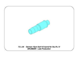 Aber 72L-44 Lufa 15cm StuH 43 do działa pancernrgo Stu.Pz. IV BRUMBAR – późna wersja / German 15cm StuH 43 Barrel for Stu.Pz. IV BRUMBAR – middle/late version 1/72 – zdjęcie 5
