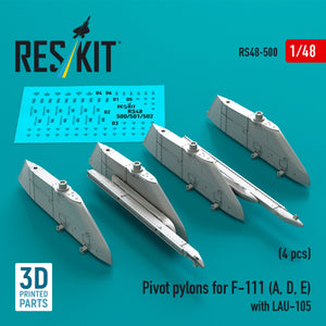 RESKIT RS48-0500 Pivot pylons for F-111 (A, D, E) with LAU-105 (4 pcs) (3D Printed) 1/48 – image 3
