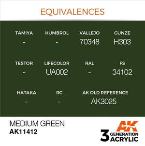 AK Interactive AK11412 Medium Green 17ml – zdjęcie 3