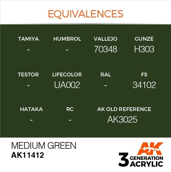 AK Interactive AK11412 Medium Green 17ml – zdjęcie 3