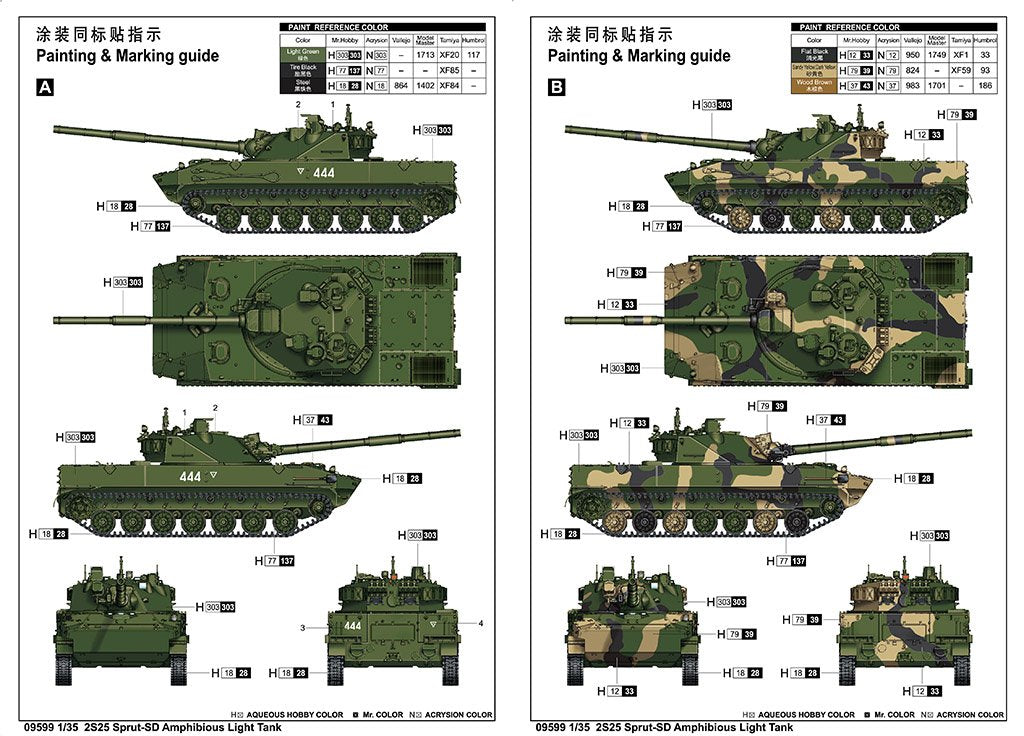 Trumpeter 09599 2S25 Sprut-SD Amphibious Light Tank 1/35 – zdjęcie 3