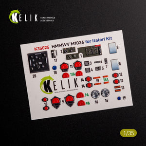 KELIK K35025 HUMVEE HMMWV M1036 with TOW Nato green version Interior 3D Decal for Italeri kit 1/35 – zdjęcie 2