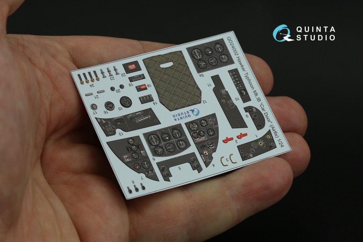 Quinta Studio QD24002 Hawker Typhoon (Car Door) 3D-Printed &amp;amp; coloured Interior on decal paper (Airfix) 1/24 – zdjęcie 10