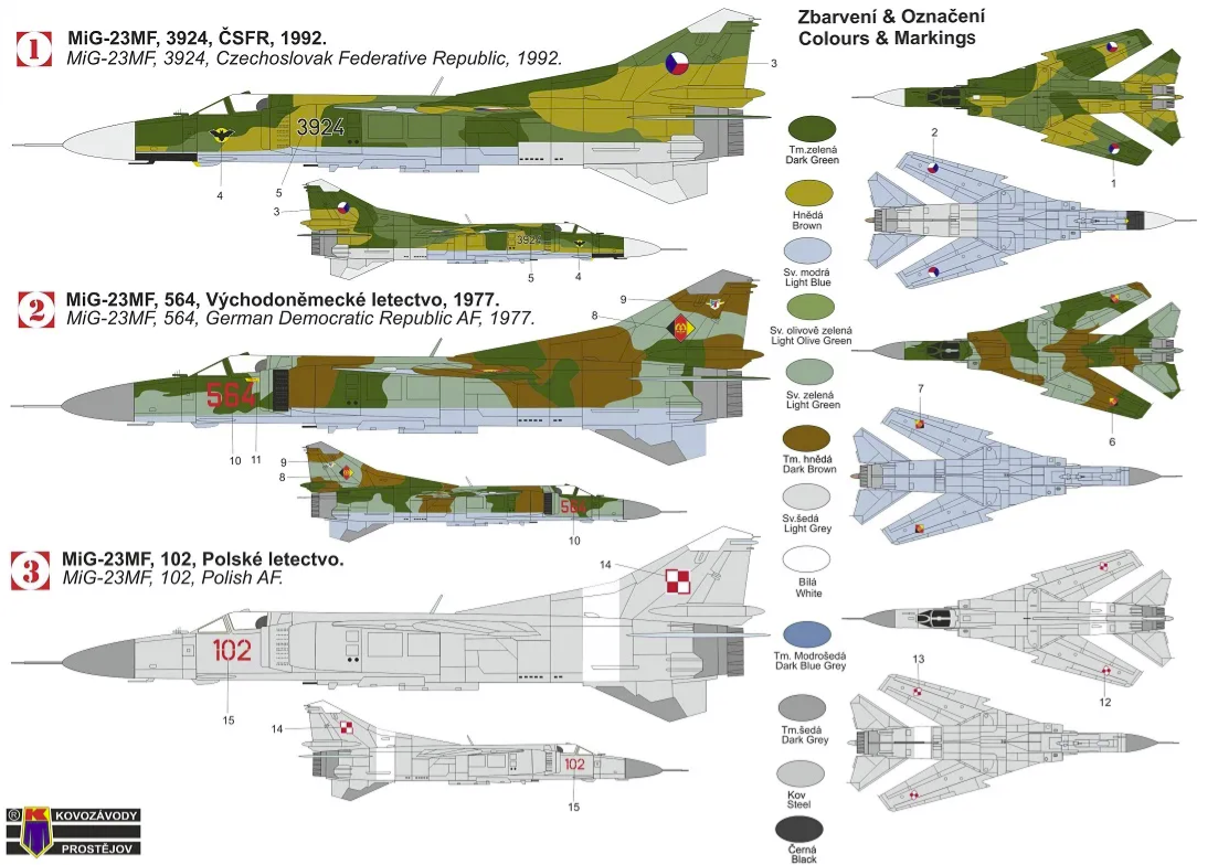 Kovozavody Prostejov KPM0308 MiG-23MF „Warsaw Pact II.“ 1/72 – zdjęcie 2