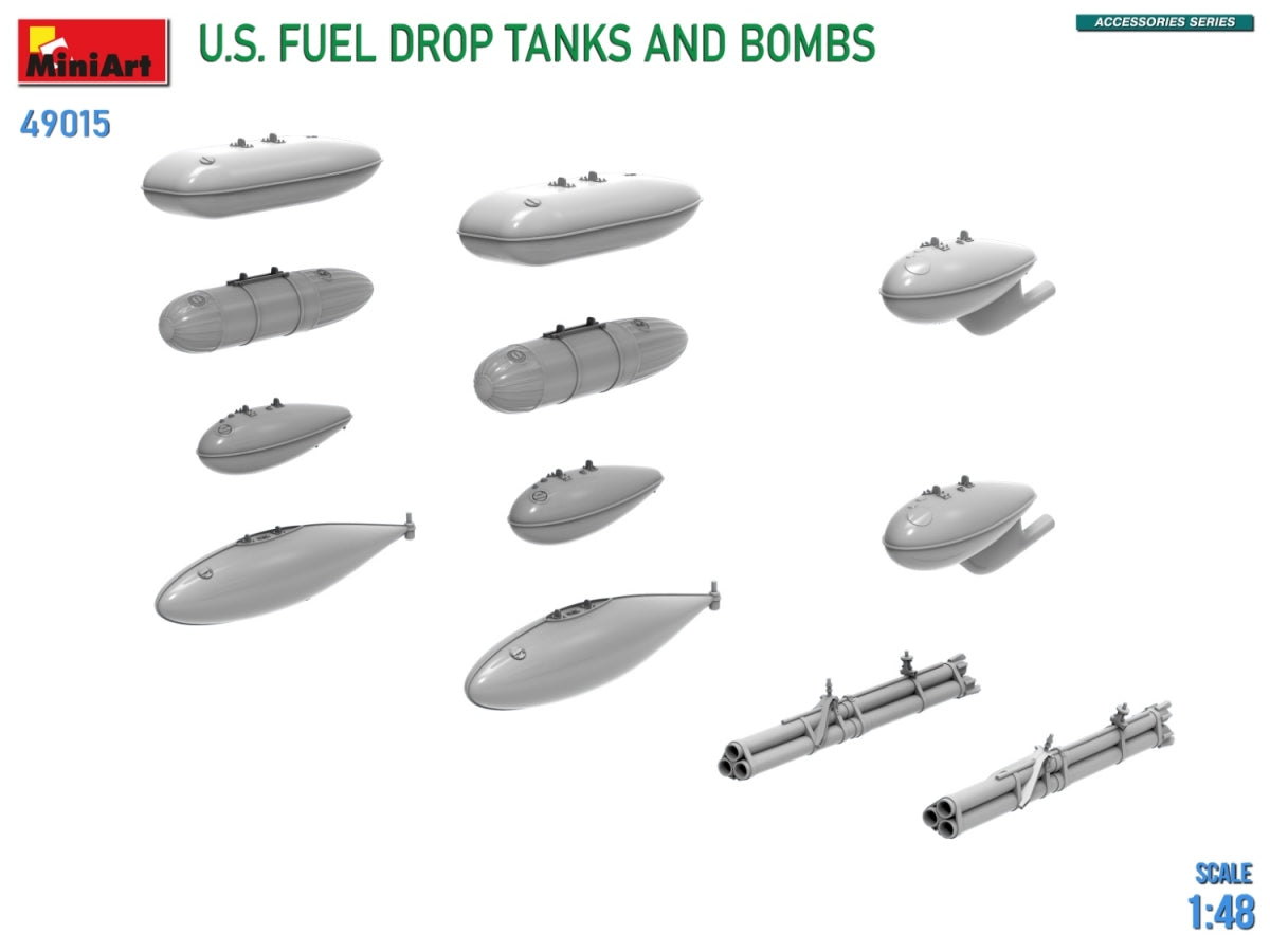 MiniArt 49015 U.S. FUEL DROP TANKS AND BOMBS 1/48 – zdjęcie 4