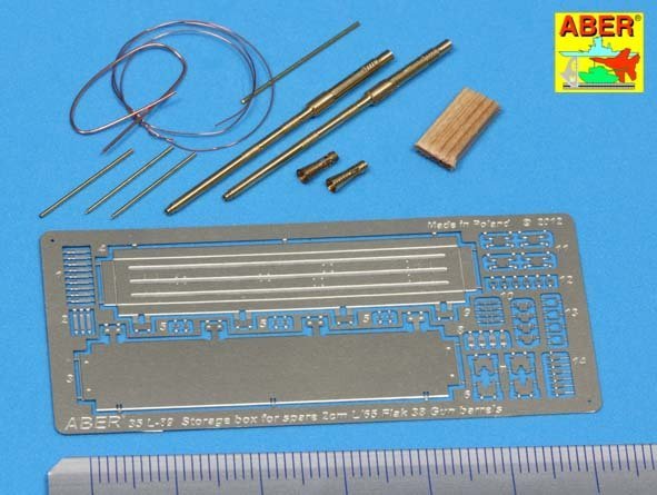 Aber 35L-089 Set of 2 German 2cm L/65 gun barrel for Flak 38 with storage box 1/35 – zdjęcie 2