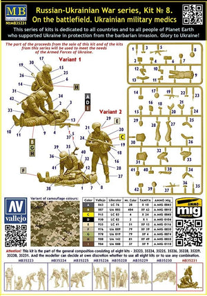 Master Box 35231 Russian-Ukrainian War series, Kit № 8. On the battlefield. Ukrainian military medics 1/35 – image 2