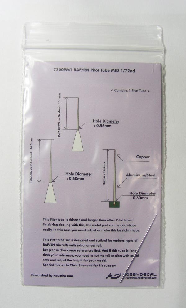 HobbyDecal MT72009V1 Tube de Pitot RAF/RN Milieu 1/72