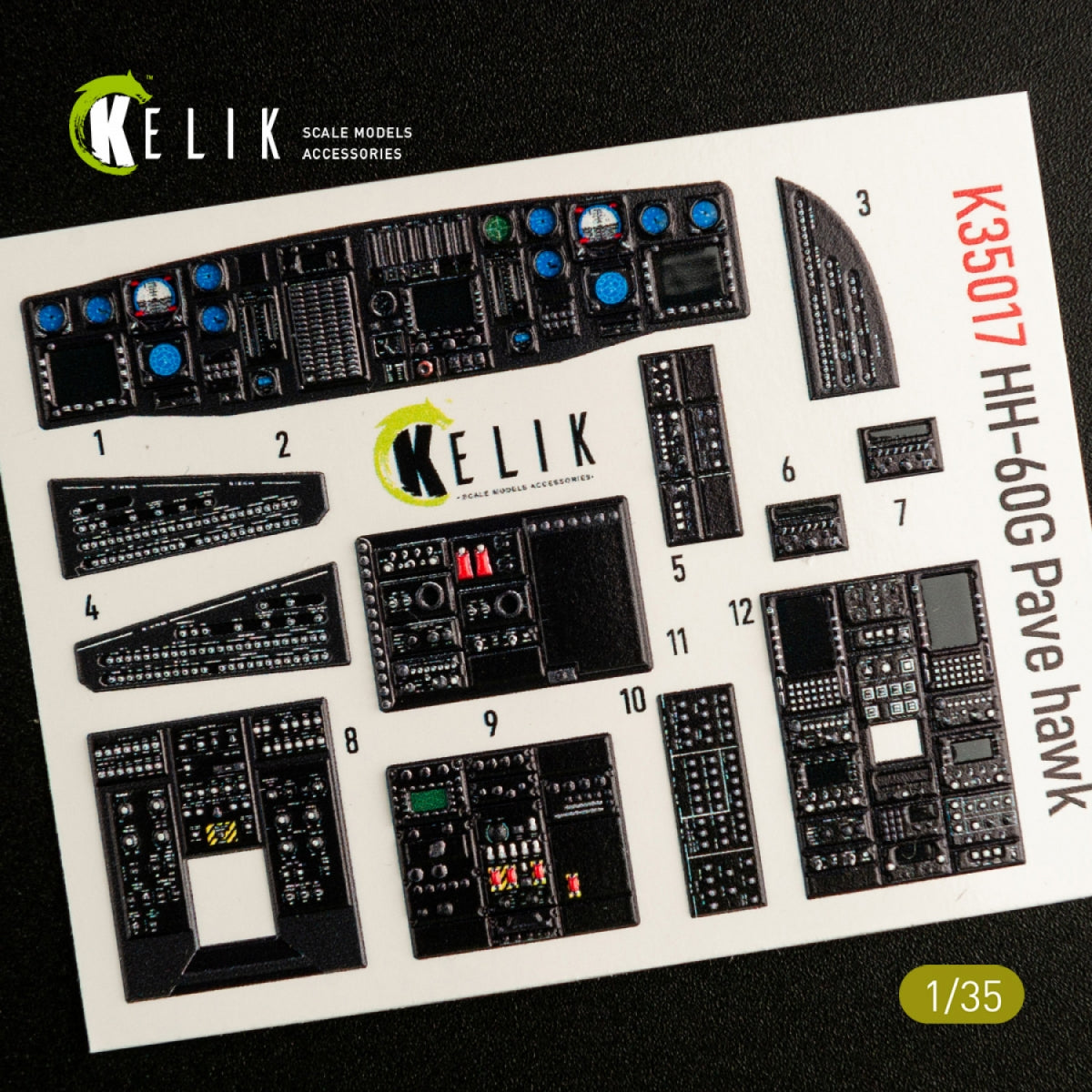 KELIK K35017 HH-60G PAVE HAWK INTERIOR 3D DECALS FOR KITTY HAWK KIT 1/35 – image 3
