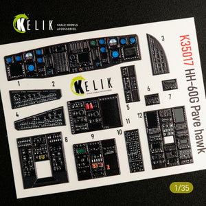 KELIK K35017 HH-60G PAVE HAWK INTERIOR 3D DECALS FOR KITTY HAWK KIT 1/35 – image 3