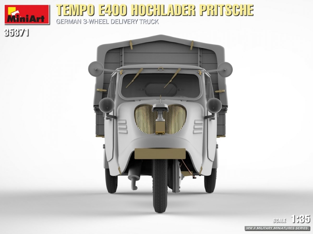 MiniArt 35371 Tempo E400 Hochlader Pritsche German 3-wheel delivery truck 1/35 – zdjęcie 9