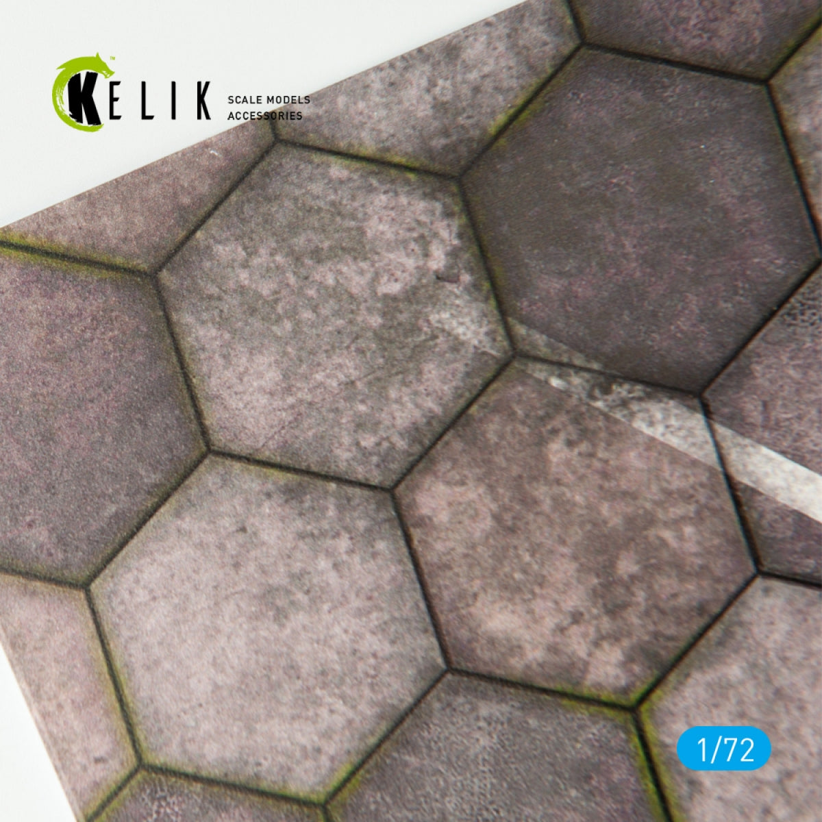 KELIK KS72004 HEXAGONNAL CONCRETE PLATES FOR AIRCRAFT AND HELICOPTERS BASE - ACRYLIC 3 MM (280 X 180 MM) 1/72 – zdjęcie 3