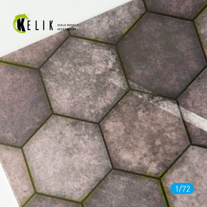 KELIK KS72004 HEXAGONNAL CONCRETE PLATES FOR AIRCRAFT AND HELICOPTERS BASE - ACRYLIC 3 MM (280 X 180 MM) 1/72 – zdjęcie 3