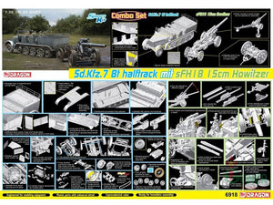 Dragon 6918 Sd.Kfz 7 8ton Halftrack mit sFH18 15cm Howitzer 1/35 – zdjęcie 2