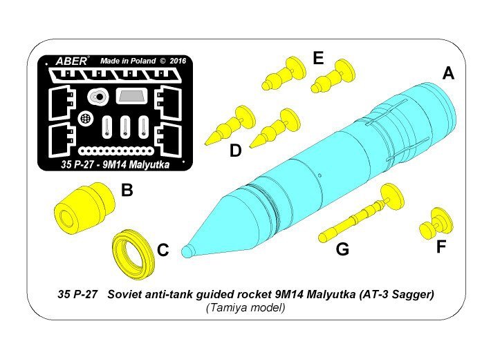 Aber 35P-27 Soviet anti-tank guided rocket 9M14 Malyutka (AT-3 Sagger) – zdjęcie 7