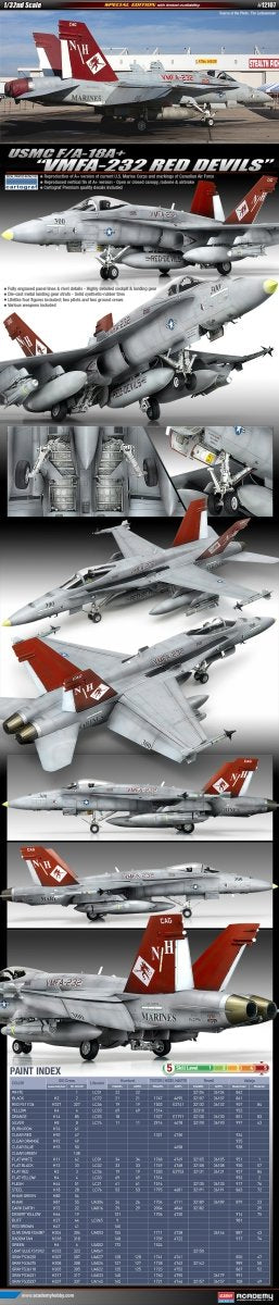 Academy 12107 USMC F/A-18A+ VMFA-232 RED DEVILS 1/32 – zdjęcie 3