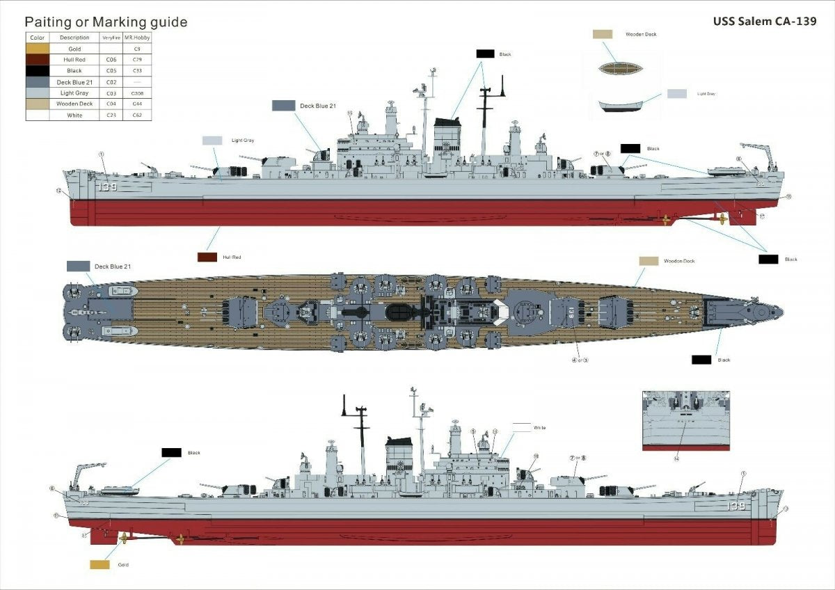 Very Fire VF700908DX USS Salem CA-139 (Deluxe version) 1/700 – image 2
