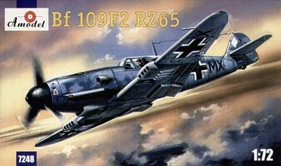 A-Model 07248 Messerschmitt Bf-109F2 RZ65 German WW2 Fighter 1/72