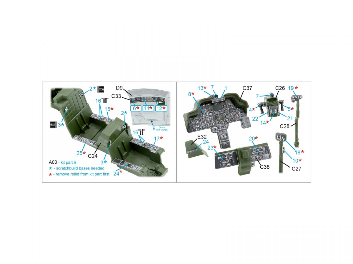 Quinta Studio QDS-48572 AH-64A 3D-Printed &amp;amp; coloured Interior on decal paper (Academy/Modelist) (small version) 1/48 – zdjęcie 12