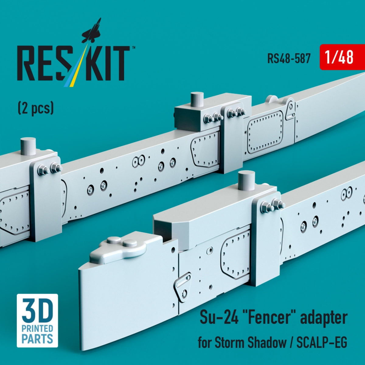 RESKIT RS48-0587 Su-24 "Fencer" adapter for Storm Shadow / SCALP-EG (2 pcs) (3D Printed) 1/48