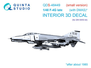 Quinta Studio QDS-48449 F-4G late 3D-Printed &amp;amp; coloured Interior on decal paper (Zoukei Mura SWS) (Small version) 1/48