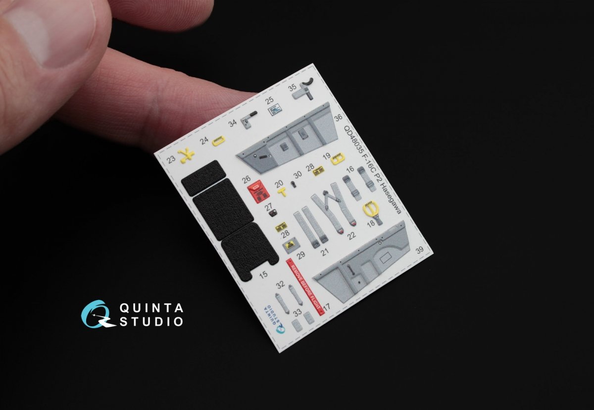 Quinta Studio QD48035 F-16С 3D-Printed &amp;amp; coloured Interior on decal paper (for Hasegawa kit) 1/48 – zdjęcie 6