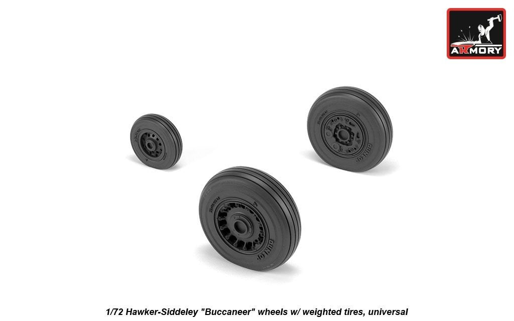 Armory Models AW72411 Hawker-Siddeley Buccaneer wheels w/ weighted tires 1/72 – image 4