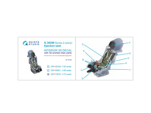 Quinta Studio QR+72033 K-36DM Series2 (early) ejection seat (for MiG-29, MiG-31, Su-27, Su-33 aircraft until 2007) (All kits) 1/72 – zdjęcie 6