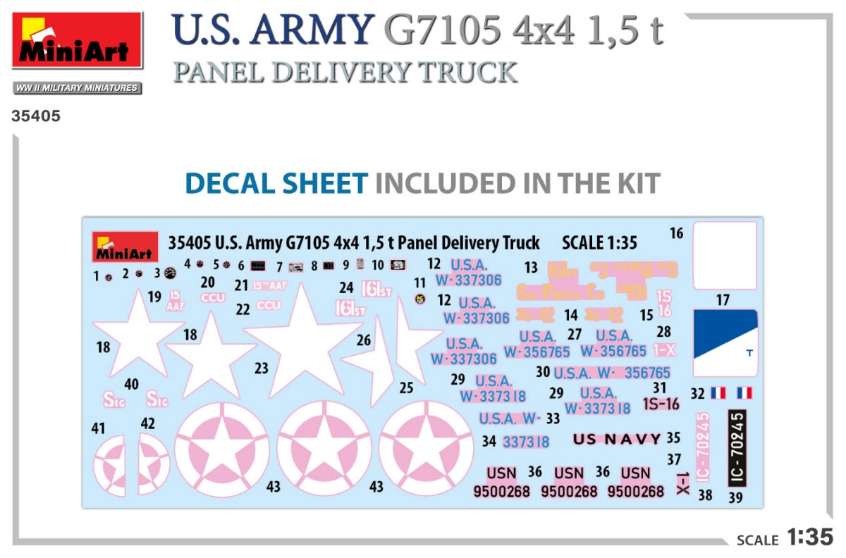 MiniArt 35405 U.S. ARMY G7105 4х4 1,5 t PANEL DELIVERY TRUCK 1/35 – zdjęcie 3
