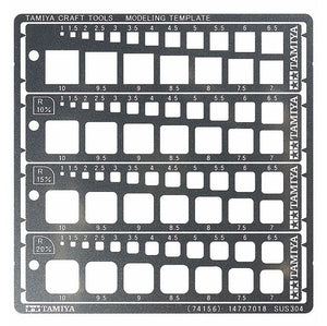 Tamiya 74156 Modeling Template (Square, 1-10mm) Stainless Steel