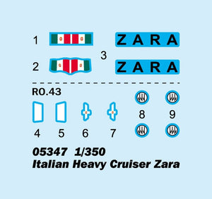 Trumpeter 05347 Italian Heavy Cruiser Zara 1/350 – zdjęcie 3