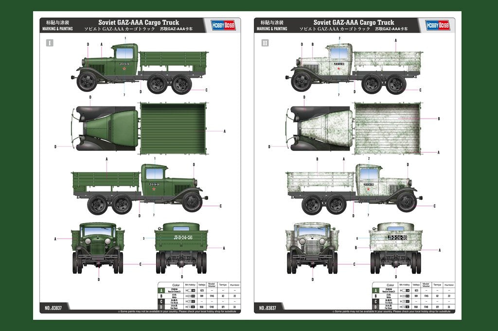 Hobby Boss 83837 Soviet GAZ-AAA Cargo Truck – zdjęcie 3