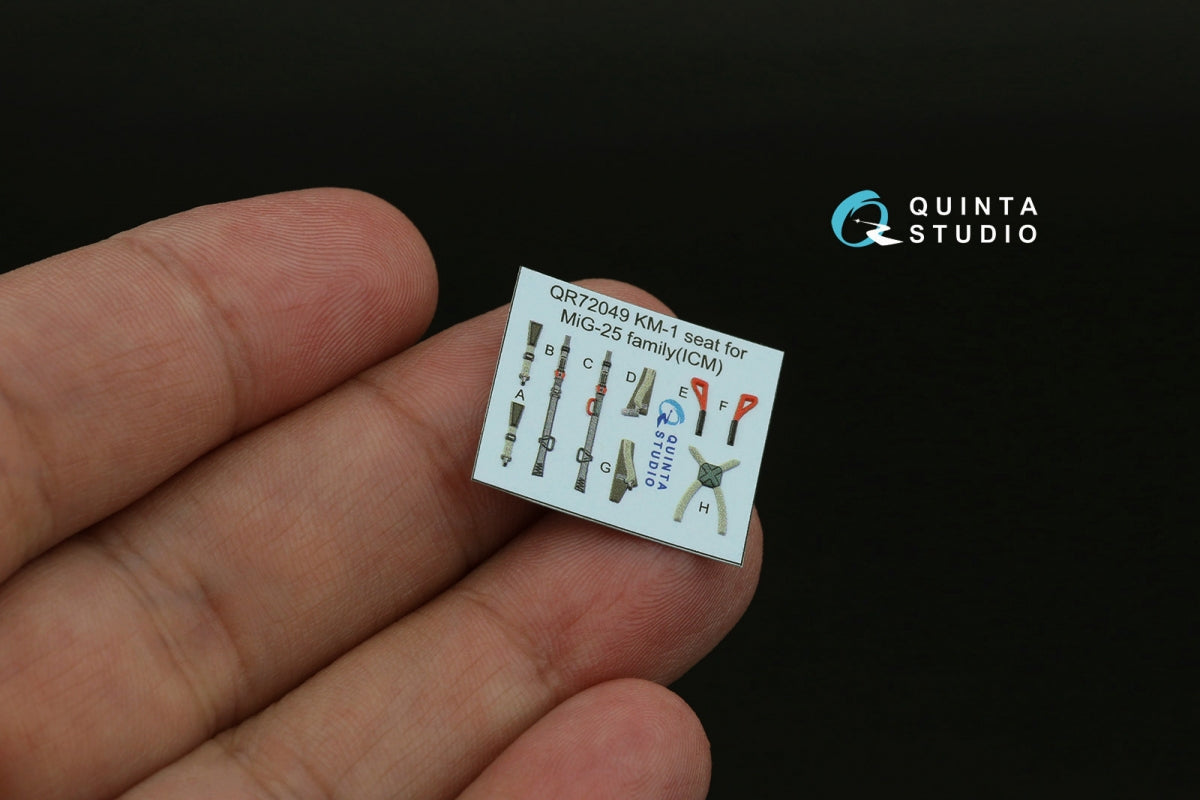 Quinta Studio QD72206 MiG-25PD 3D-Printed &amp; coloured Interior on decal paper (ICM) 1/72