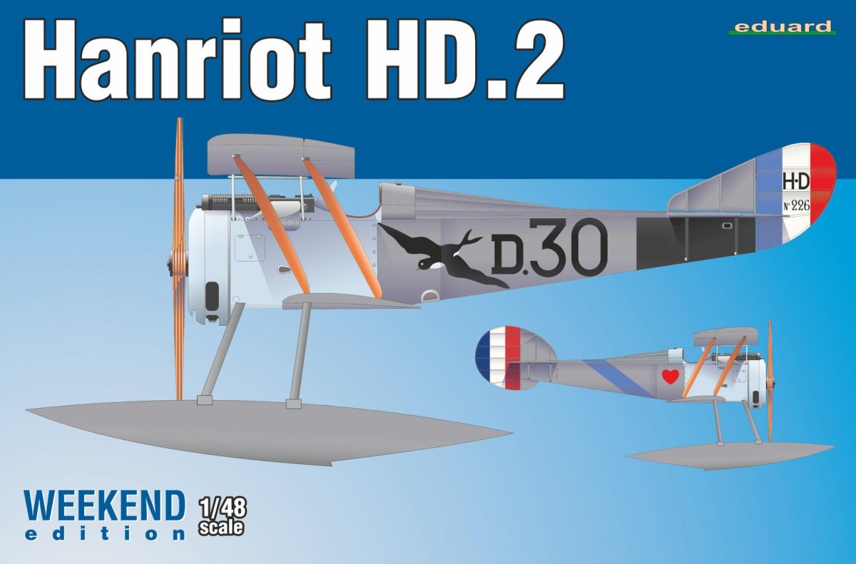 Eduard 8413 Avion à flotteurs Hanriot HD.2 français de la Première Guerre mondiale, édition Weekend, échelle 1/48