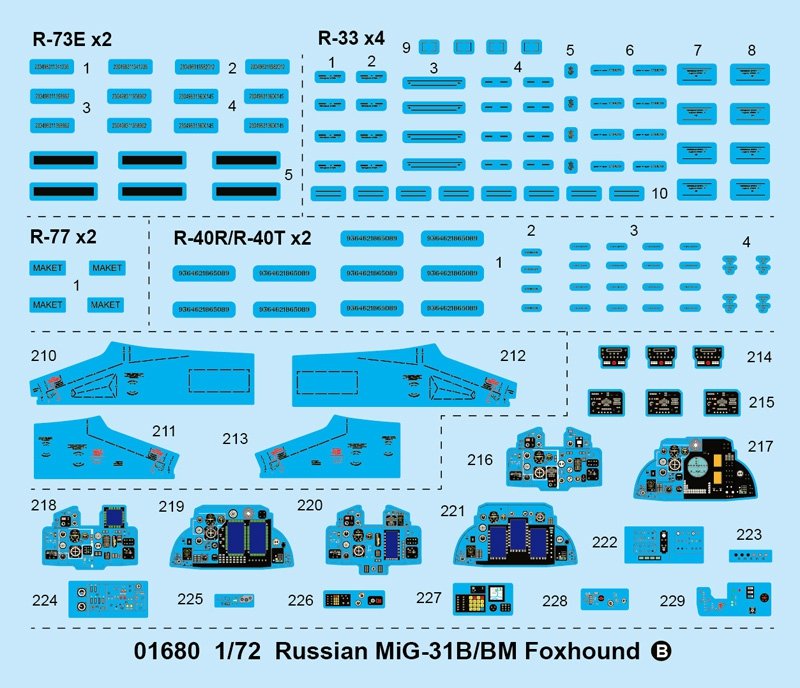 Trumpeter 01680 MiG-31B/BM Foxhound 1/72 – zdjęcie 6