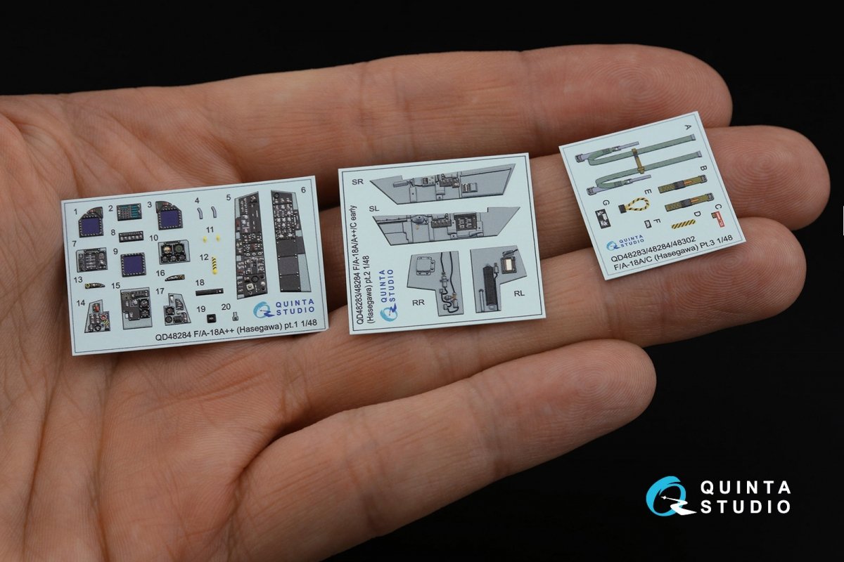 Quinta Studio QD48284 F/A-18A++ 3D-Printed &amp;amp; colored Interior on decal paper (Hasegawa) 1/48 – image 3