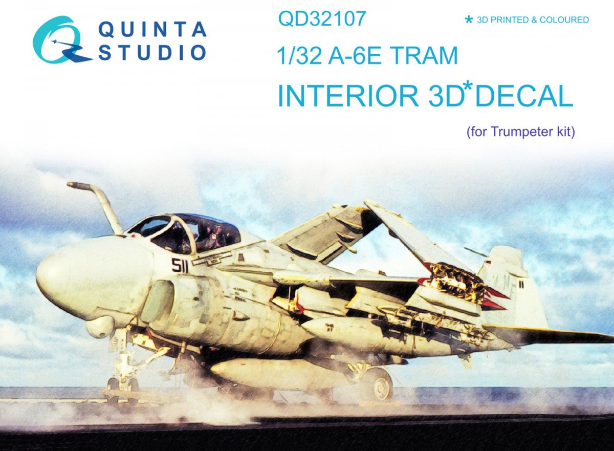 Quinta Studio QD32107 A-6E TRAM Intruder 3D-Printed & coloured Interior on decal paper (Trumpeter) 1/32