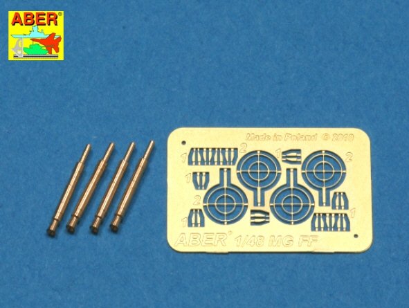 Aber A48 008 Set of 4 barrels for German Oerlikon 20mm aircraft machine guns MG FF with sights 1/48 – zdjęcie 2