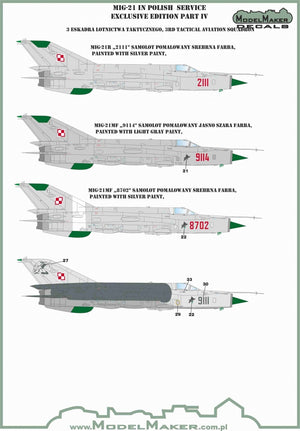 ModelMaker Decals D48153 MiG-21 in Polish service exclusive edition part IV 1/48 – zdjęcie 5